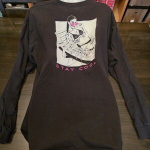 Chomp Black Long Sleeve Graphic Tee Stay Cool Size Xl